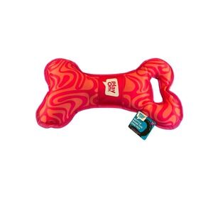 Play On Bottle Bone Tug Dog Toy Large Pink Orange New Swirl Pattern Interactive
